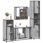vidaXL Set de mobilier de baie 4 piese Lemn stratificat gri Sonoma vidaXL Set de mobilier de baie 4 piese Lemn stratificat gri Sonoma