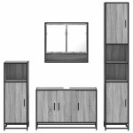 vidaXL Set de mobilier de baie 4 piese Lemn stratificat gri Sonoma vidaXL Set de mobilier de baie 4 piese Lemn stratificat gri Sonoma