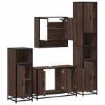 vidaXL Set de mobilier de baie din 4 piese din lemn de stejar maro vidaXL Set de mobilier de baie din 4 piese din lemn de stejar maro