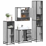 vidaXL Set de mobilier de baie 4 piese Lemn stratificat gri Sonoma vidaXL Set de mobilier de baie 4 piese Lemn stratificat gri Sonoma
