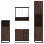 vidaXL Set de mobilier de baie din 4 piese din lemn de stejar maro vidaXL Set de mobilier de baie din 4 piese din lemn de stejar maro