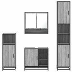 vidaXL Set de mobilier de baie 4 piese Lemn stratificat gri Sonoma vidaXL Set de mobilier de baie 4 piese Lemn stratificat gri Sonoma