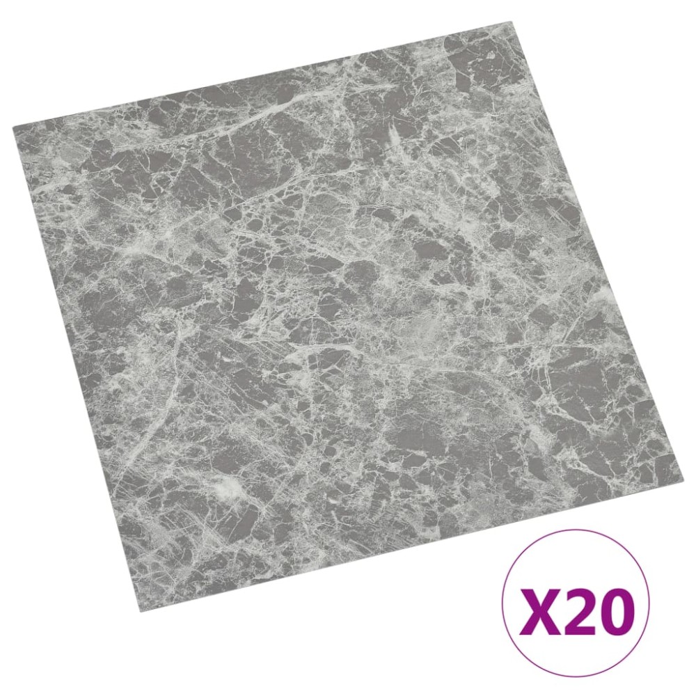 vidaXL Plăci de pardoseală autoadezive,20 buc., gri beton,PVC,1,86 m²