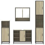 vidaXL Set de mobilier de baie din 4 piese din lemn de stejar Sonoma vidaXL Set de mobilier de baie din 4 piese din lemn de stejar Sonoma