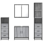 vidaXL Set de mobilier de baie 4 piese Lemn stratificat gri Sonoma vidaXL Set de mobilier de baie 4 piese Lemn stratificat gri Sonoma