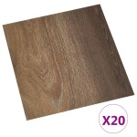 vidaXL Plăci de pardoseală autoadezive, 20 buc., maro, PVC, 1,86 m² vidaXL Plăci de pardoseală autoadezive, 20 buc., maro, PVC, 1,86 m²