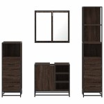 vidaXL Set de mobilier de baie din 4 piese din lemn de stejar maro vidaXL Set de mobilier de baie din 4 piese din lemn de stejar maro