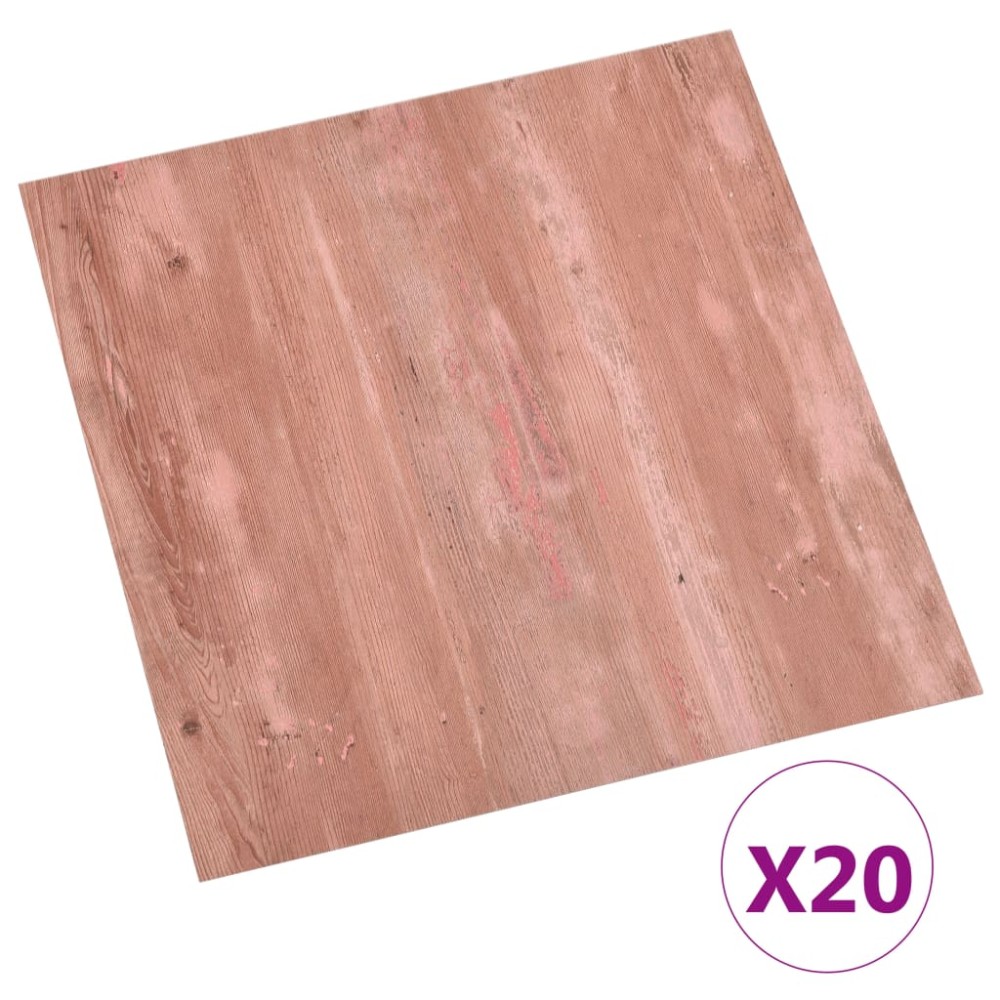 vidaXL Plăci de pardoseală autoadezive, 20 buc., roșu, PVC, 1,86 m²