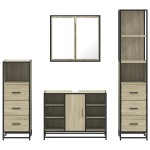 vidaXL Set de mobilier de baie din 4 piese din lemn de stejar Sonoma vidaXL Set de mobilier de baie din 4 piese din lemn de stejar Sonoma