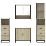 vidaXL Set de mobilier de baie din 4 piese din lemn de stejar Sonoma vidaXL Set de mobilier de baie din 4 piese din lemn de stejar Sonoma