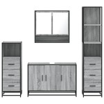 vidaXL Set de mobilier de baie 4 piese Lemn stratificat gri Sonoma vidaXL Set de mobilier de baie 4 piese Lemn stratificat gri Sonoma