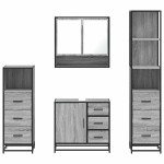 vidaXL Set de mobilier de baie 4 piese Lemn stratificat gri Sonoma vidaXL Set de mobilier de baie 4 piese Lemn stratificat gri Sonoma