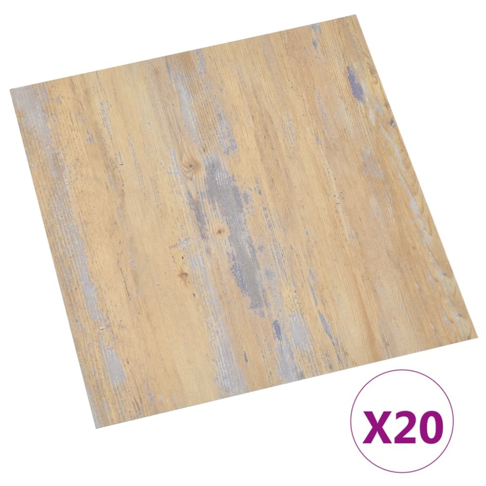 vidaXL Plăci de pardoseală autoadezive, 20 buc., maro, PVC, 1,86 m²