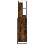vidaXL Set de mobilier de baie 4 piese Lemn prelucrat de stejar afumat vidaXL Set de mobilier de baie 4 piese Lemn prelucrat de stejar afumat