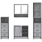 vidaXL Set de mobilier de baie 4 piese Lemn stratificat gri Sonoma vidaXL Set de mobilier de baie 4 piese Lemn stratificat gri Sonoma