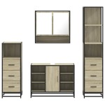 vidaXL Set de mobilier de baie din 4 piese din lemn de stejar Sonoma vidaXL Set de mobilier de baie din 4 piese din lemn de stejar Sonoma