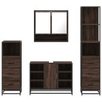 vidaXL Set de mobilier de baie din 4 piese din lemn de stejar maro vidaXL Set de mobilier de baie din 4 piese din lemn de stejar maro
