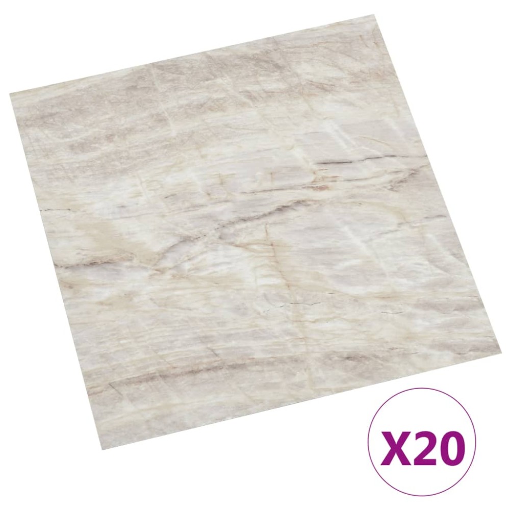 vidaXL Plăci de pardoseală autoadezive, 20 buc., bej, PVC, 1,86 m²
