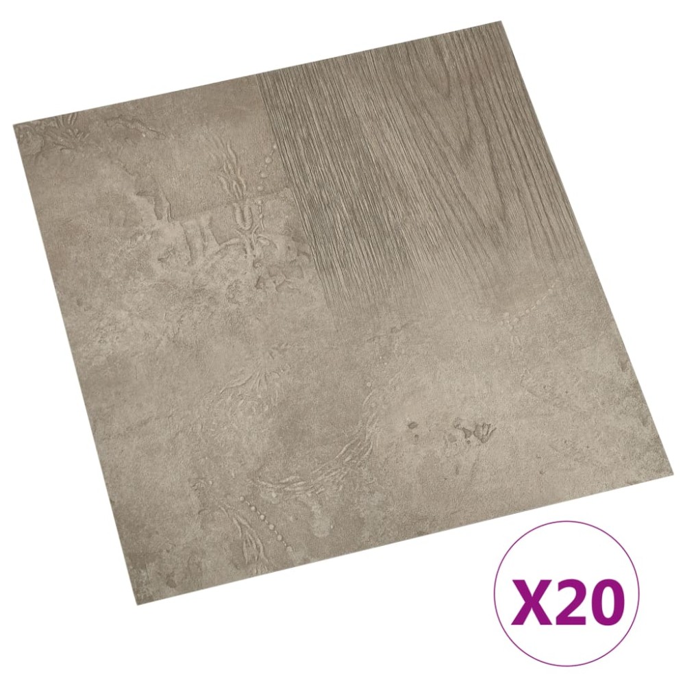 vidaXL Plăci de pardoseală autoadezive, 20 buc., gri, PVC, 1,86 m²