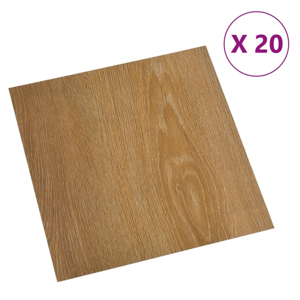 vidaXL Plăci de pardoseală autoadezive, 20 buc., maro, PVC, 1,86 m²