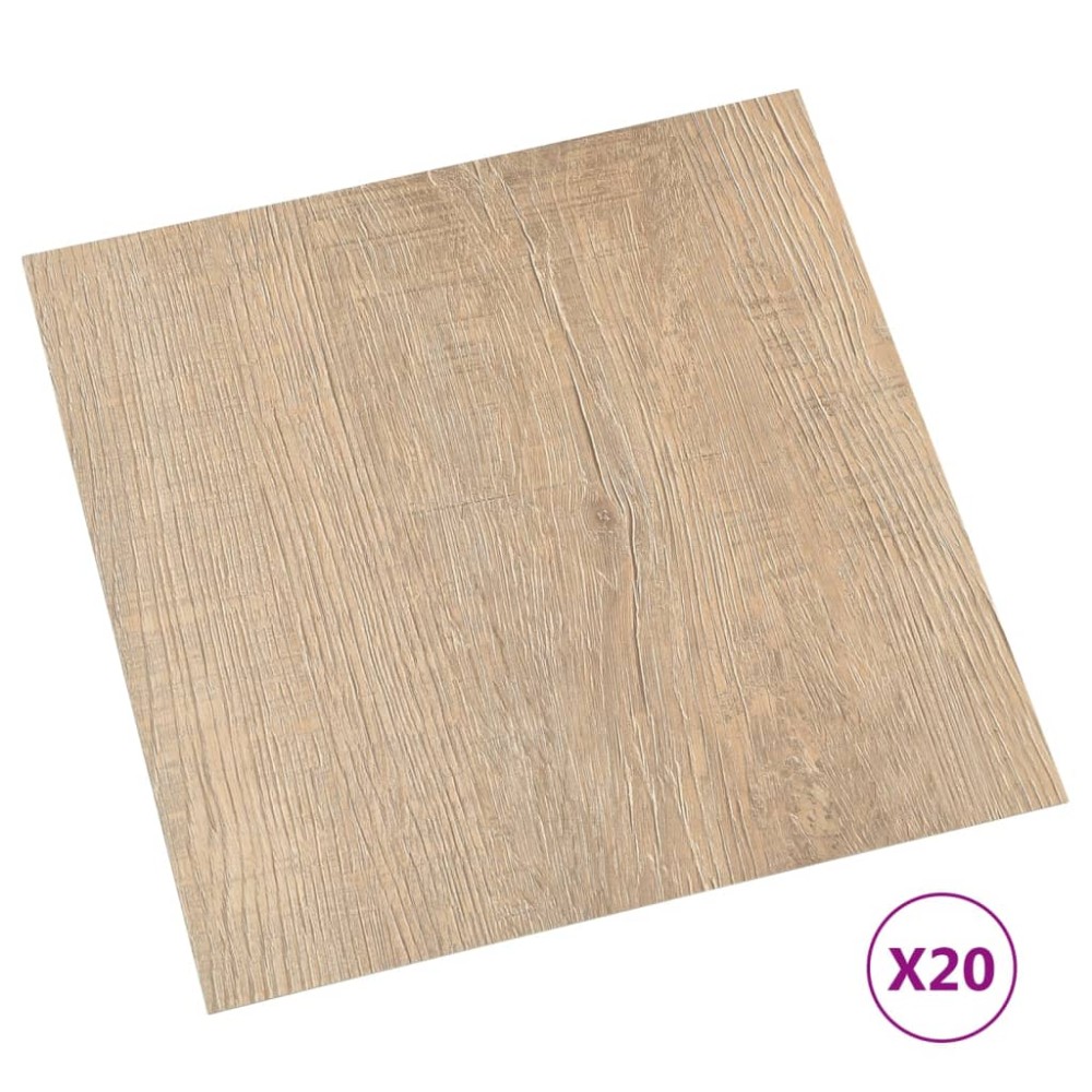 vidaXL Plăci de pardoseală autoadezive, 20 buc., maro, PVC, 1,86 m²