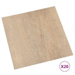 vidaXL Plăci de pardoseală autoadezive, 20 buc., maro, PVC, 1,86 m² vidaXL Plăci de pardoseală autoadezive, 20 buc., maro, PVC, 1,86 m²