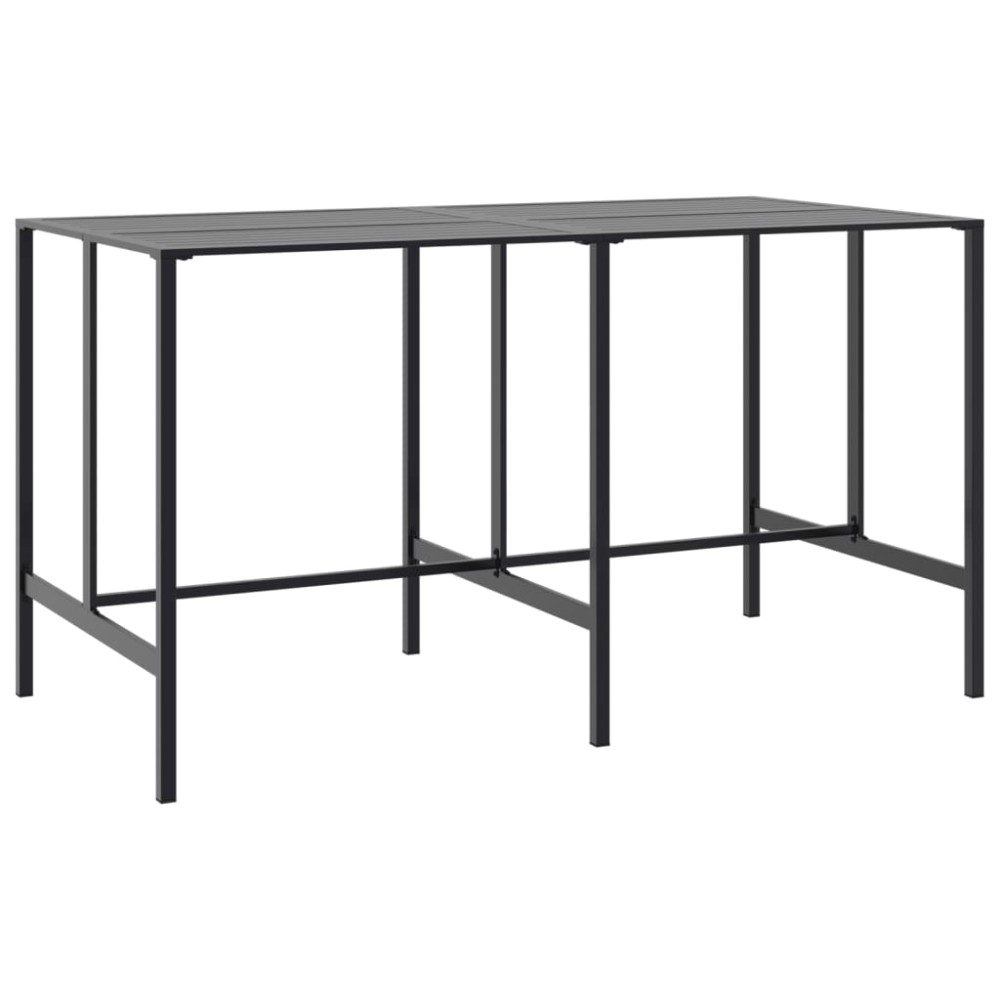 vidaXL Masă de bar, negru, 200x100x110 cm, oțel vopsit electrostatic