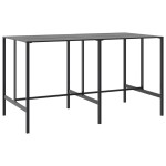 vidaXL Masă de bar, negru, 200x100x110 cm, oțel vopsit electrostatic vidaXL Masă de bar, negru, 200x100x110 cm, oțel vopsit electrostatic