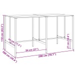 vidaXL Masă de bar, negru, 200x100x110 cm, oțel vopsit electrostatic vidaXL Masă de bar, negru, 200x100x110 cm, oțel vopsit electrostatic
