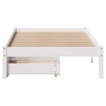 vidaXL Cadru de pat fără saltea, alb, 75x190 cm, lemn masiv de pin
