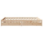 vidaXL Cadru de pat fără saltea, 135x190 cm, lemn masiv de pin