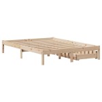 vidaXL Cadru de pat fără saltea, 135x190 cm, lemn masiv de pin