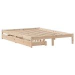 vidaXL Cadru de pat fără saltea, 140x190 cm, lemn masiv de pin