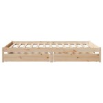 vidaXL Cadru de pat fără saltea, 140x190 cm, lemn masiv de pin