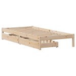 vidaXL Cadru de pat fără saltea, 90x200 cm, lemn masiv pin