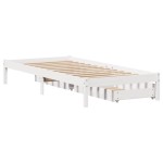 vidaXL Cadru de pat fără saltea, alb, 90x200 cm, lemn masiv pin