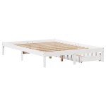 vidaXL Cadru de pat fără saltea, alb, 140x200 cm, lemn masiv pin