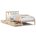 vidaXL Cadru de pat fără saltea, 75x190 cm, lemn masiv de pin