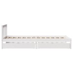 vidaXL Cadru de pat fără saltea, alb, 75x190 cm, lemn masiv de pin