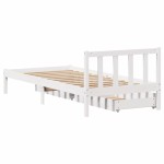 vidaXL Cadru de pat fără saltea, alb, 75x190 cm, lemn masiv de pin