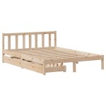vidaXL Cadru de pat fără saltea, 135x190 cm, lemn masiv de pin vidaXL Cadru de pat fără saltea, 135x190 cm, lemn masiv de pin