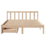 vidaXL Cadru de pat fără saltea, 135x190 cm, lemn masiv de pin vidaXL Cadru de pat fără saltea, 135x190 cm, lemn masiv de pin