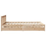 vidaXL Cadru de pat fără saltea, 135x190 cm, lemn masiv de pin vidaXL Cadru de pat fără saltea, 135x190 cm, lemn masiv de pin