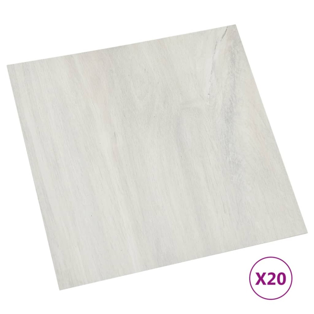 vidaXL Plăci de pardoseală autoadezive, 20 buc., crem, PVC, 1,86 m²