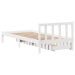 vidaXL Cadru de pat fără saltea, alb, 90x200 cm, lemn masiv pin