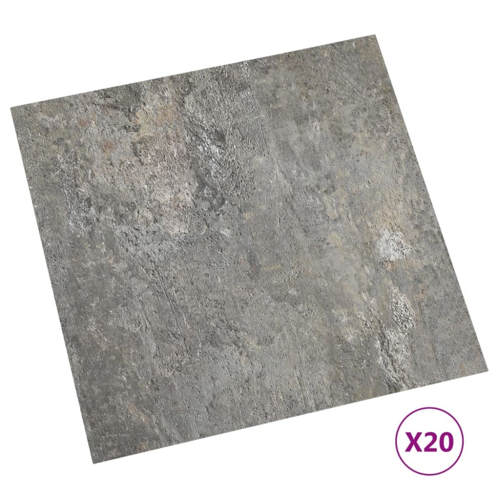 vidaXL Plăci de pardoseală autoadezive, 20 buc., gri, PVC, 1,86 m²