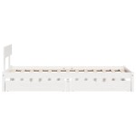vidaXL Cadru de pat fără saltea, alb, 75x190 cm, lemn masiv de pin