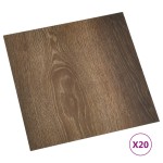 vidaXL Plăci de pardoseală autoadezive, 20 buc., maro, PVC, 1,86 m²