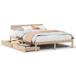 vidaXL Cadru de pat fără saltea, 140x190 cm, lemn masiv de pin vidaXL Cadru de pat fără saltea, 140x190 cm, lemn masiv de pin