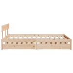 vidaXL Cadru de pat fără saltea, 140x190 cm, lemn masiv de pin vidaXL Cadru de pat fără saltea, 140x190 cm, lemn masiv de pin